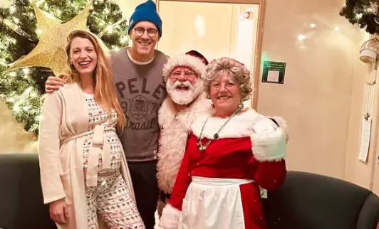 Ryan Reynolds's wife Blake Lively shows off their baby bump in Cute Christmas Pajamas