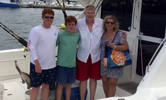 Alex Murdaugh and his Family in a Boat