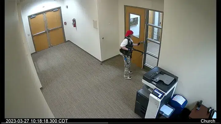 Covenant School Shooter Audrey Hale Opens The Church Office Doors Once Inside The School Building