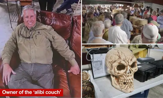 The 'alibi couch' and Maggie's bike are among the Murdaugh auction goods