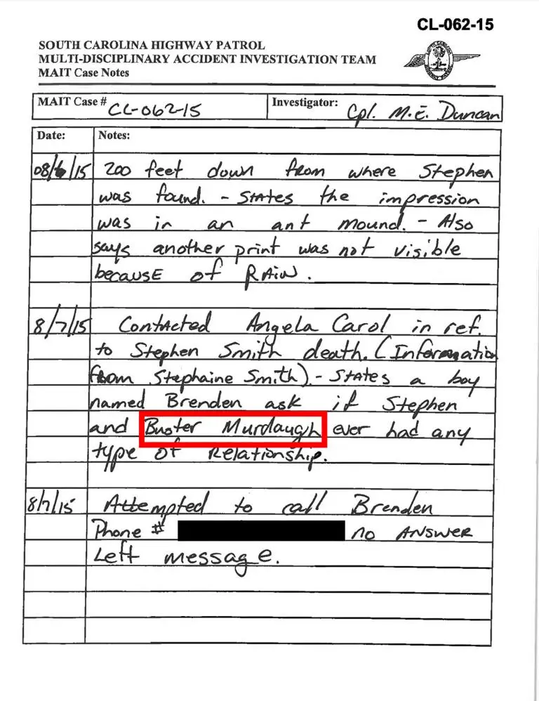 The Files Indicate That Buster Murdaugh Was Named Early In The Investigation.