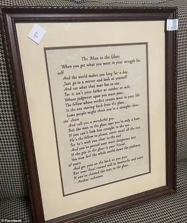 A poem bought by auction attendee Ryan Tramel and his wife Krista was previously hung in the Murdaugh estate