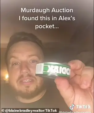 Blaine Bradley shared his purchases on TikTok, which included the Murdaugh family bible for $5 and Alex's hunting vest, which still contained Kodak dipping tobacco